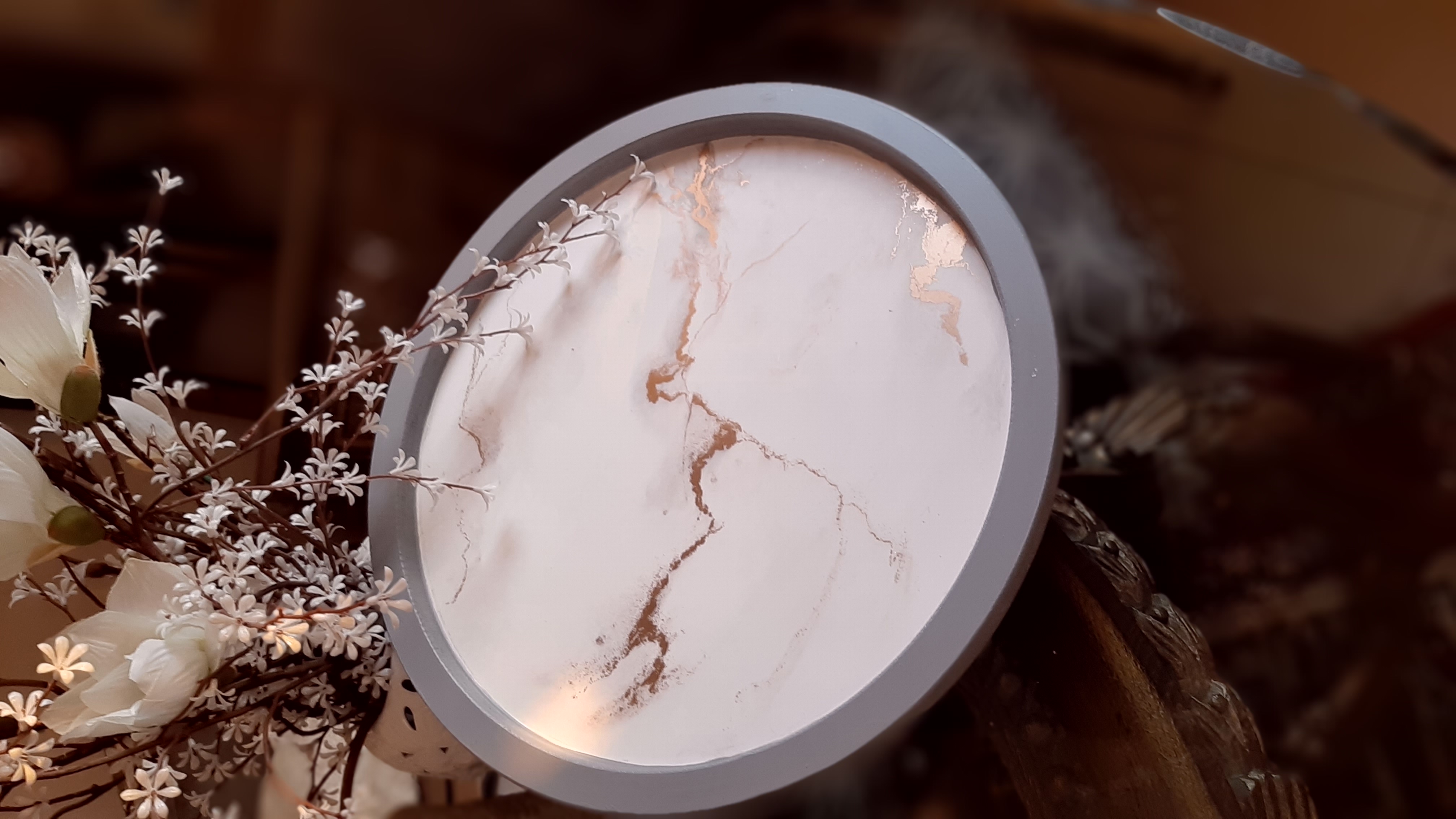 سینی گرد طرح سنگ مرمر۰۲۶