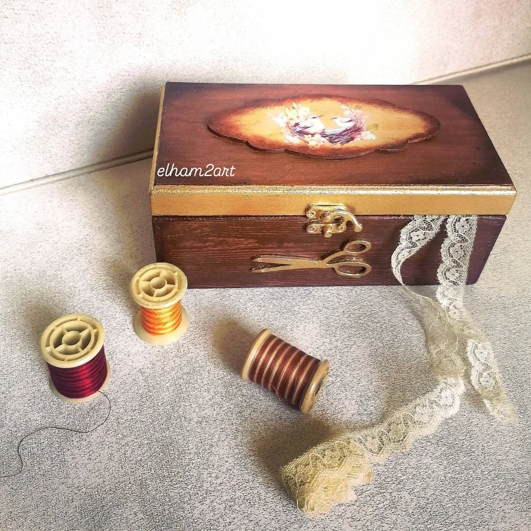 جعبه چوبی خیاطی